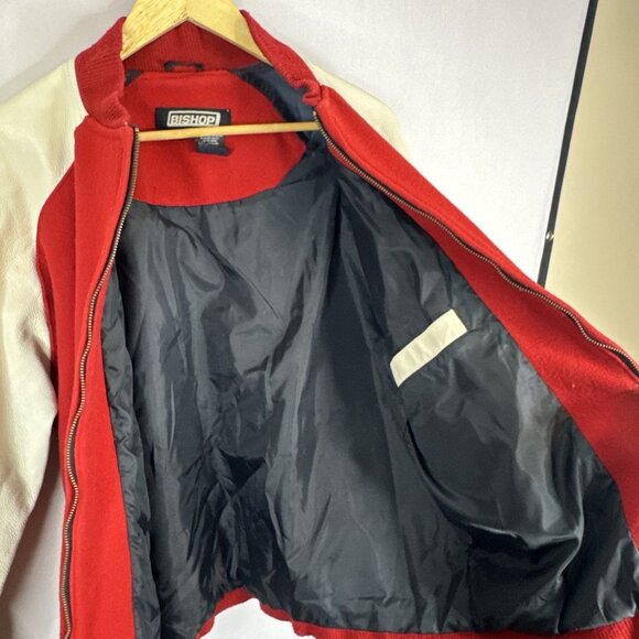 Illyria Prep Varsity Jacket She’s The Man Style Red Wool Leather Sleeves M - Picture 7 of 8